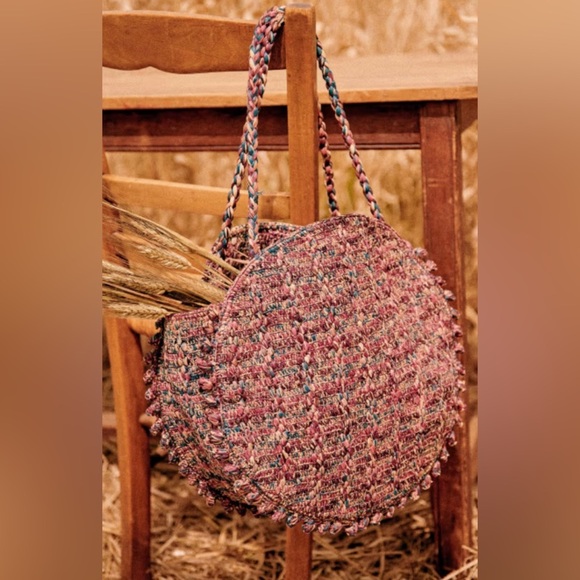 Sezane Raffia June Basket Tote Bag Multicolor - Picture 1 of 10
